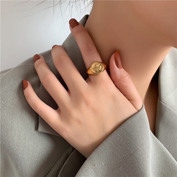 NEW 18K GOLD PLATED ANGEL RING - Picture 4 of 5